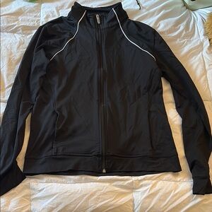 Nike Black Biker Jacket with Stand-Up Collar